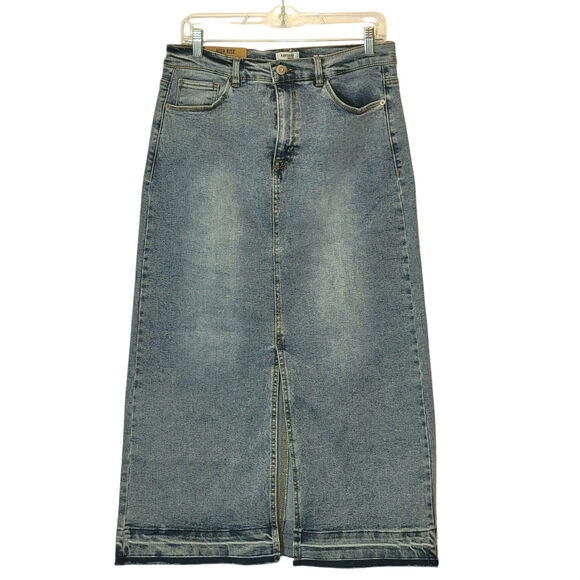 Kensie Jeans The High Rise Midi Skirt Vintage Luxe Blue Denim Casual Classic 10 - Picture 11 of 11